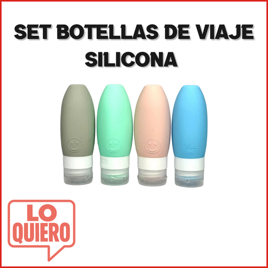 SET BOTELLA DE VIAJE  SILICONA