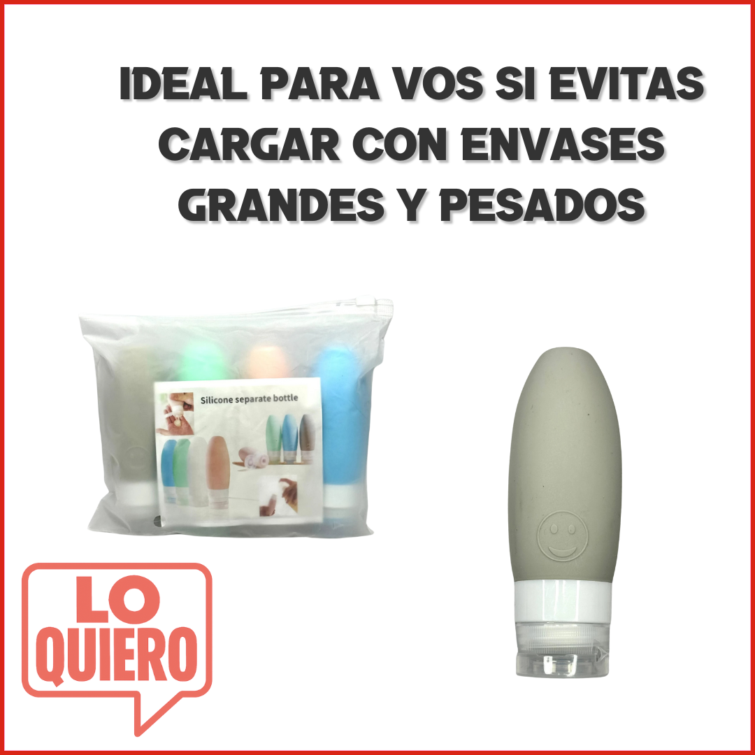 SET BOTELLA DE VIAJE  SILICONA